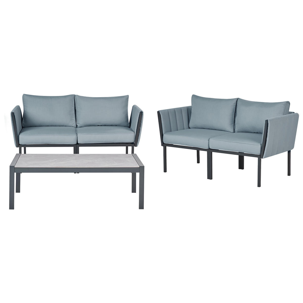 GARTENLOUNGE 5-Sitzer Grau Skala - Dunkelgrau, Metall - Beliani