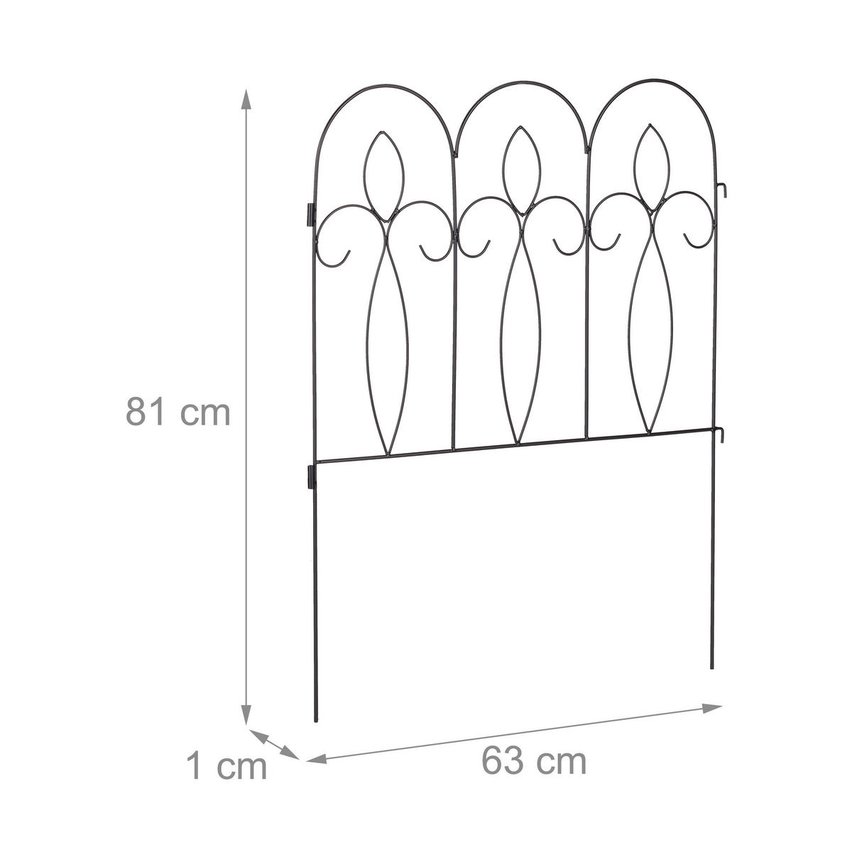 6XBEETZAUN - Schwarz, Metall (63/81/1cm) - Relaxdays
