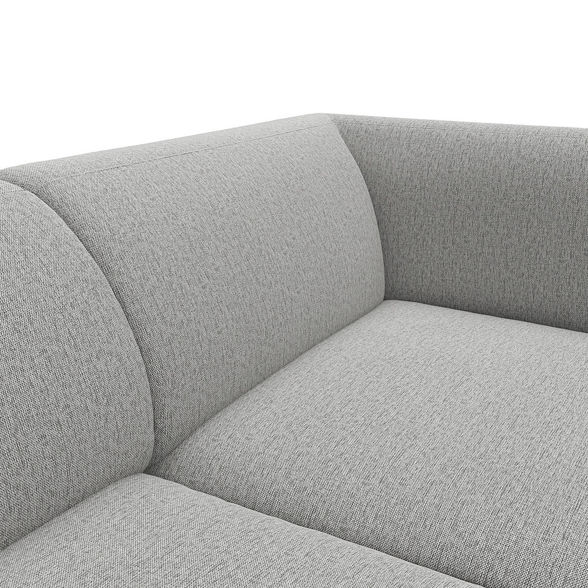 2,5-SITZER SOFA - Schwarz/Hellblau, Textil/Metall (175/74/88cm) - home24