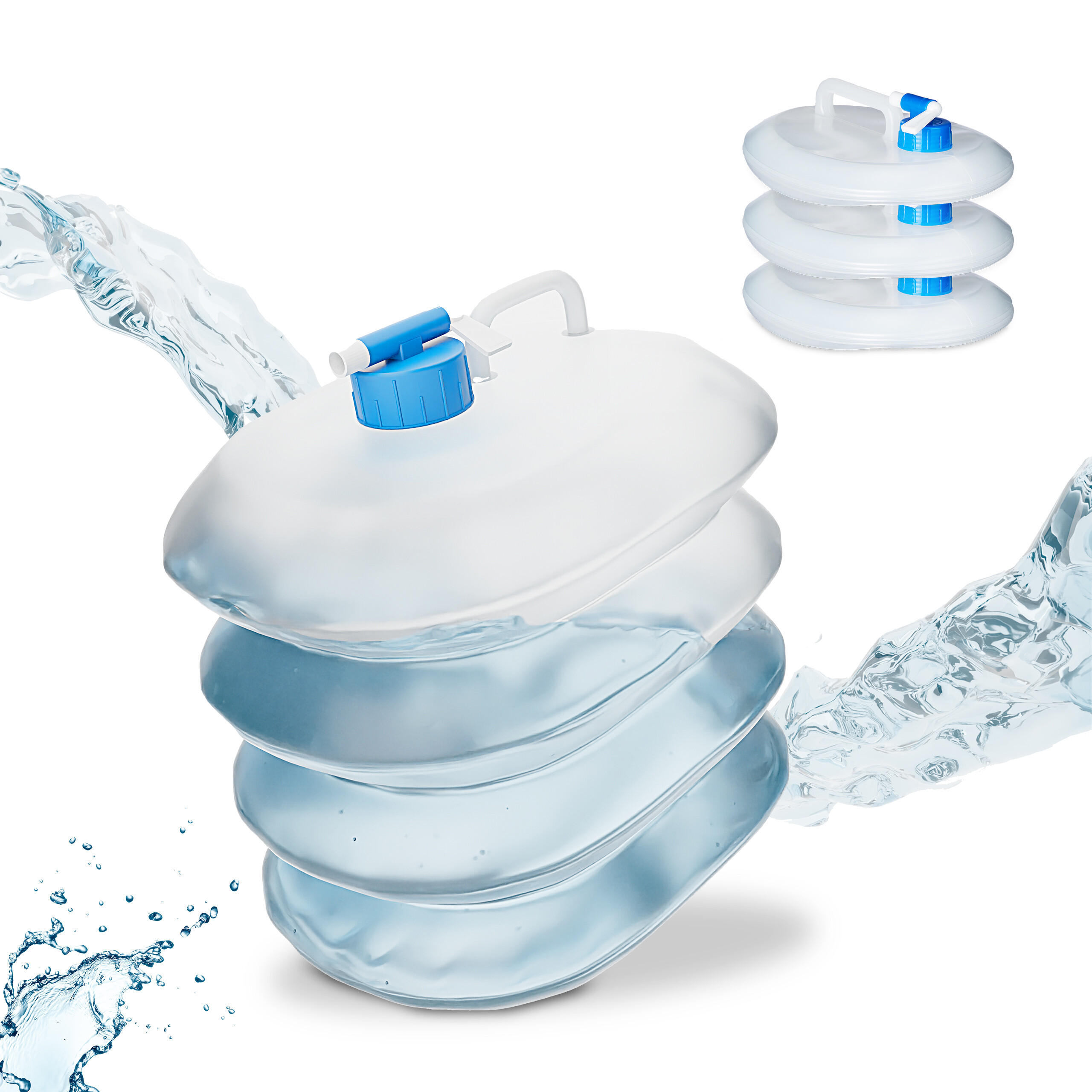 4XVODNÝ kanister - priehľadné, plast (20L) - Relaxdays