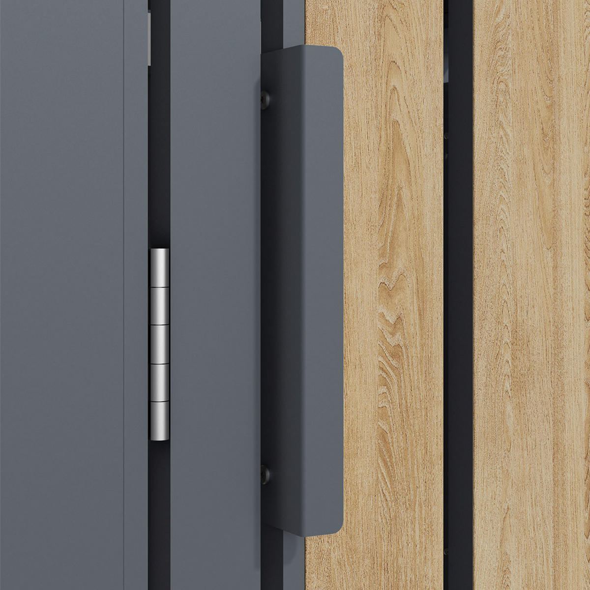MÜLLTONNENBOX KANTO - 3x 240L - Anthrazit, Metall (198/116/80cm)