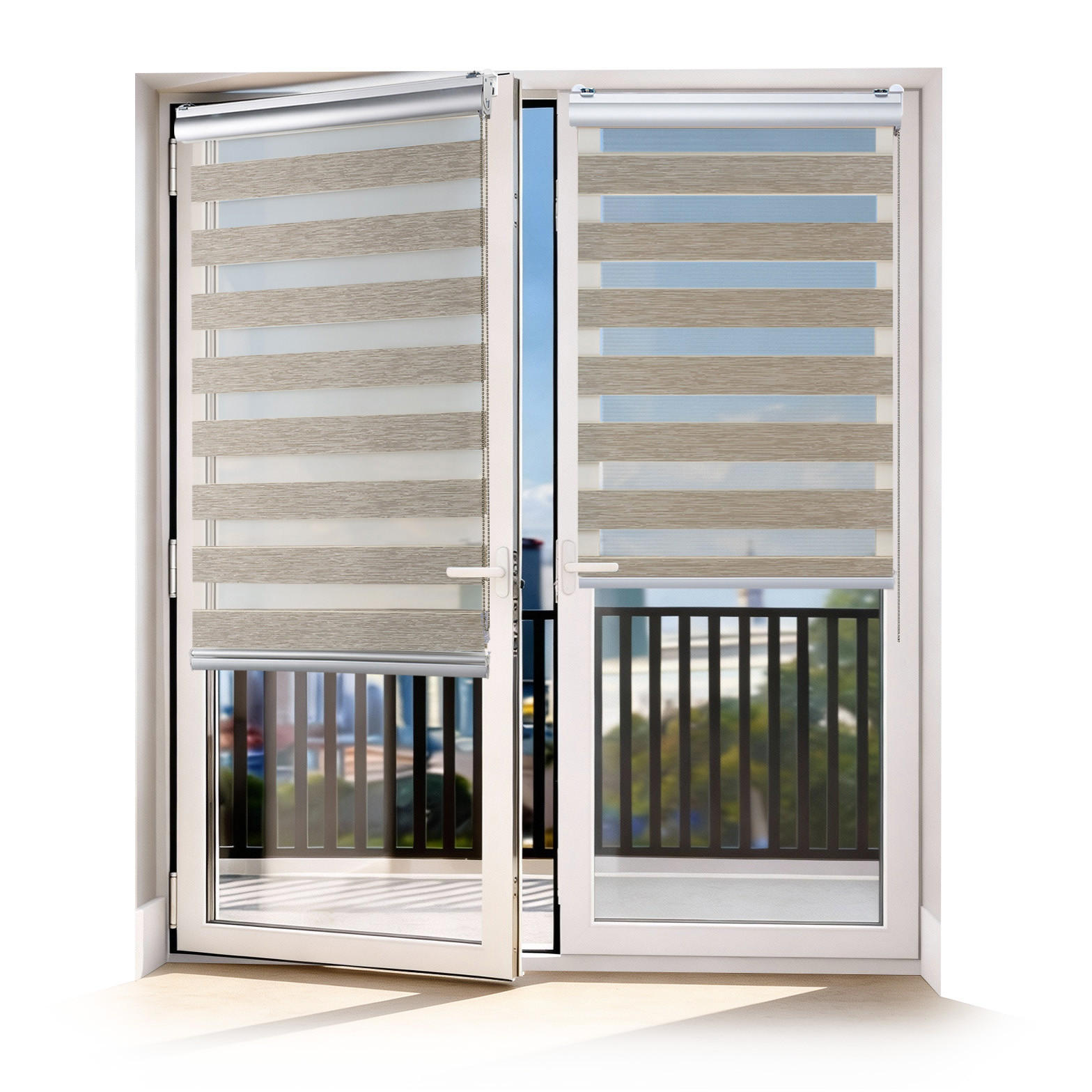 TAG-UND-NACHT-ROLLO Plus Easyfix Texture Beige 80x250 - Beige, Kunststoff (80/250/1cm) - STORESDECO