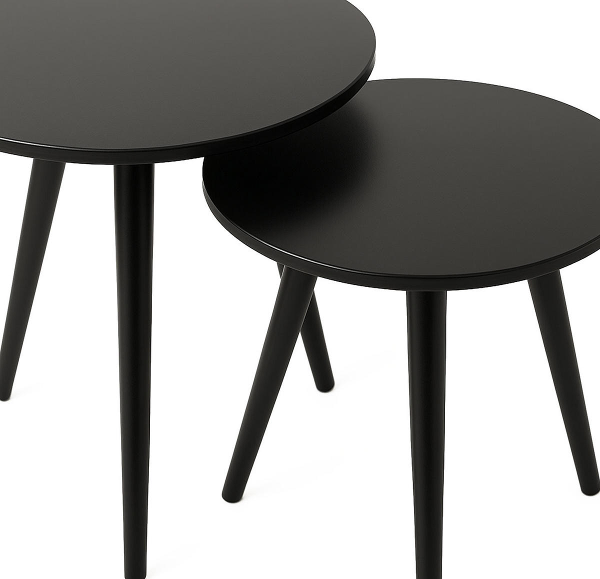 COUCHTISCH Cleo schwarz 40 / 40 / 45cm & 50 / 50 / 50cm (2er-Set) - Schwarz, Holz/Holzwerkstoff (50/50/50cm) - Feldmann-Wohnen