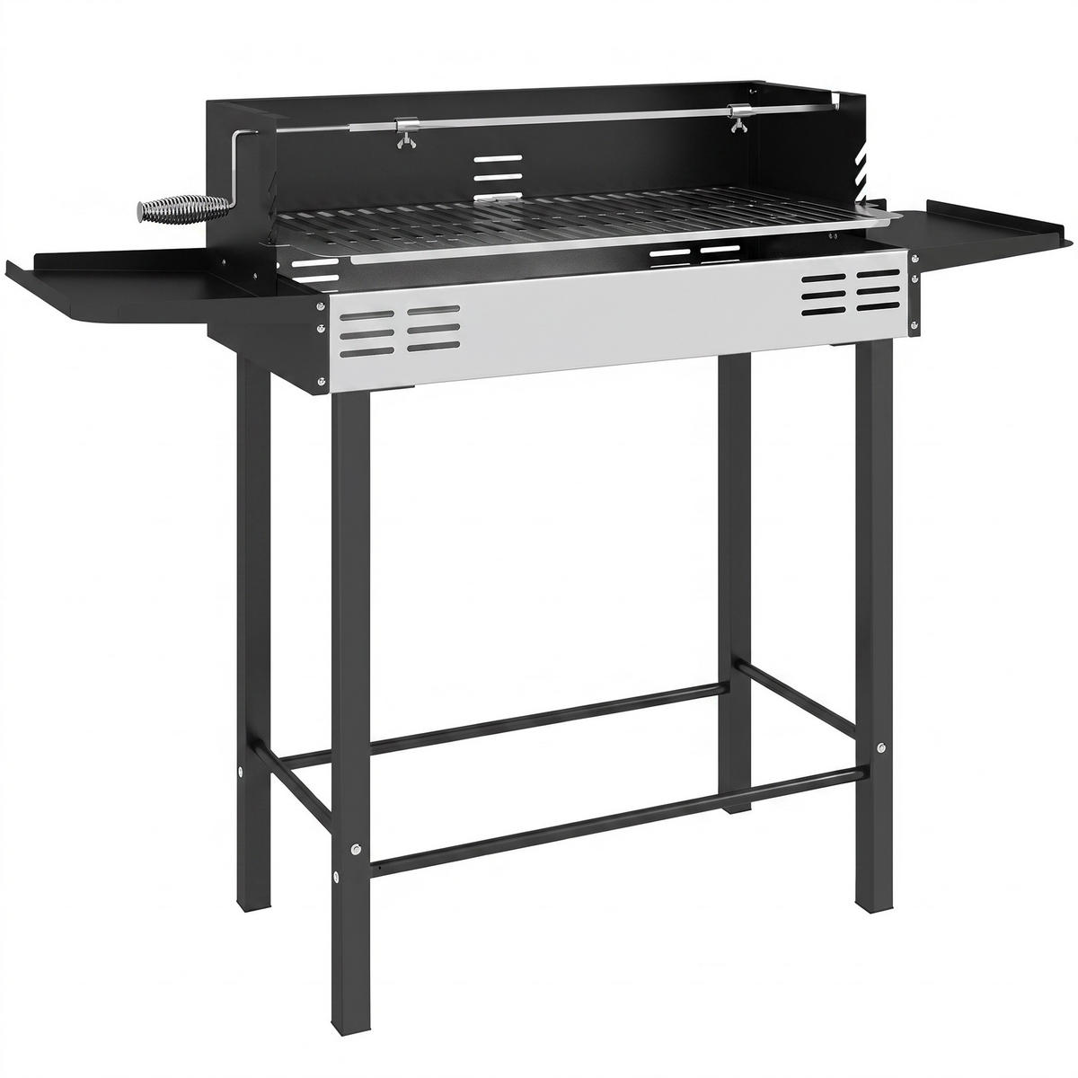 HOLZKOHLEGRILL Schwarz 118.0/32.0/90.0 cm - Schwarz, Metall (32/90/118cm)