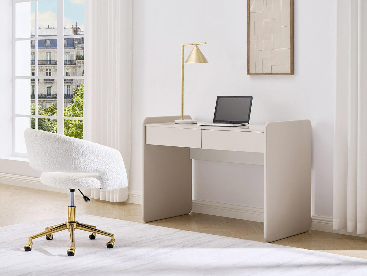 SCHREIBTISCH - 120 cm x 60 cm - holz - beige Rynovel - Beige, Holz (60/120/83cm) - Vente-Unique