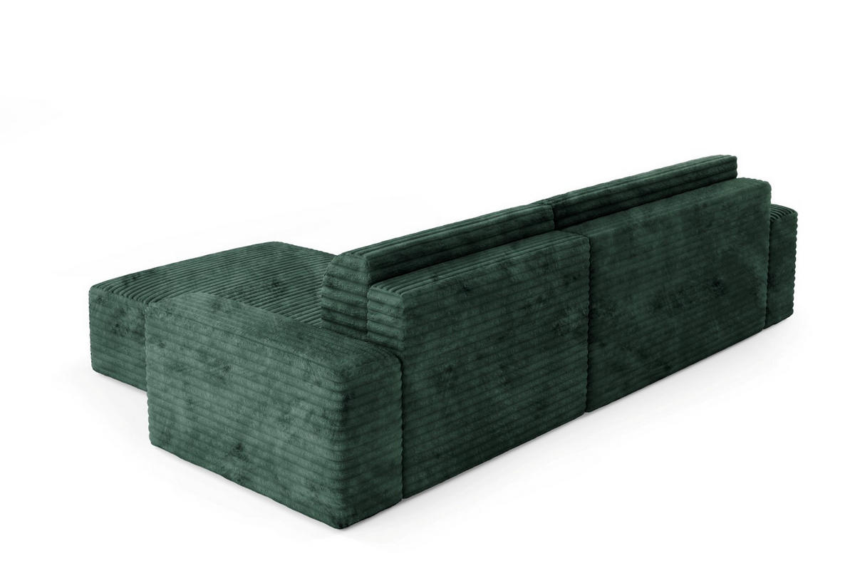 ECKSOFA mit Schlaffunktion Grün - Schwarz/Grün, Holz/Holzwerkstoff (300/185cm) - Furnisell