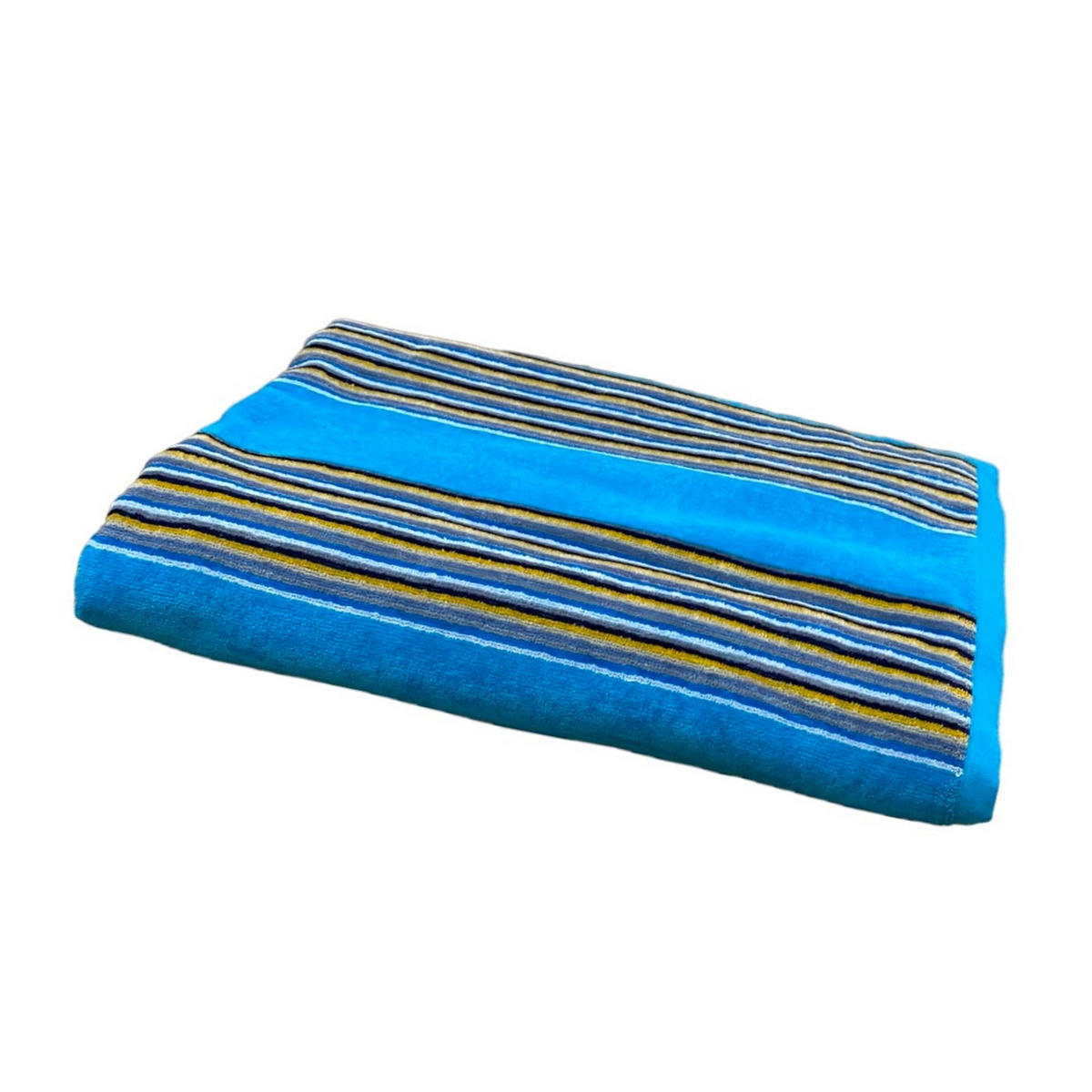 STRANDTUCH Frottee Velours Jacquard Milonga Türkis 140x180 400g/m² - Blau, Textil (140/180cm) - LE COMPTOIR DE LA PLAGE