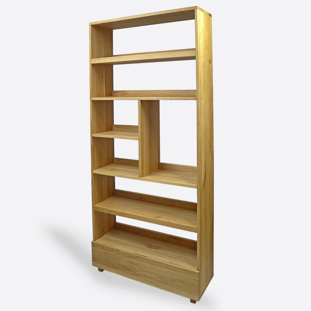 EICHENHOLZBÜCHERREGAL für das Wohnzimmer oder das Arbeitsbüro DAVOS - Eichefarben, Holz (100/215/35cm) - Rawood Furniture