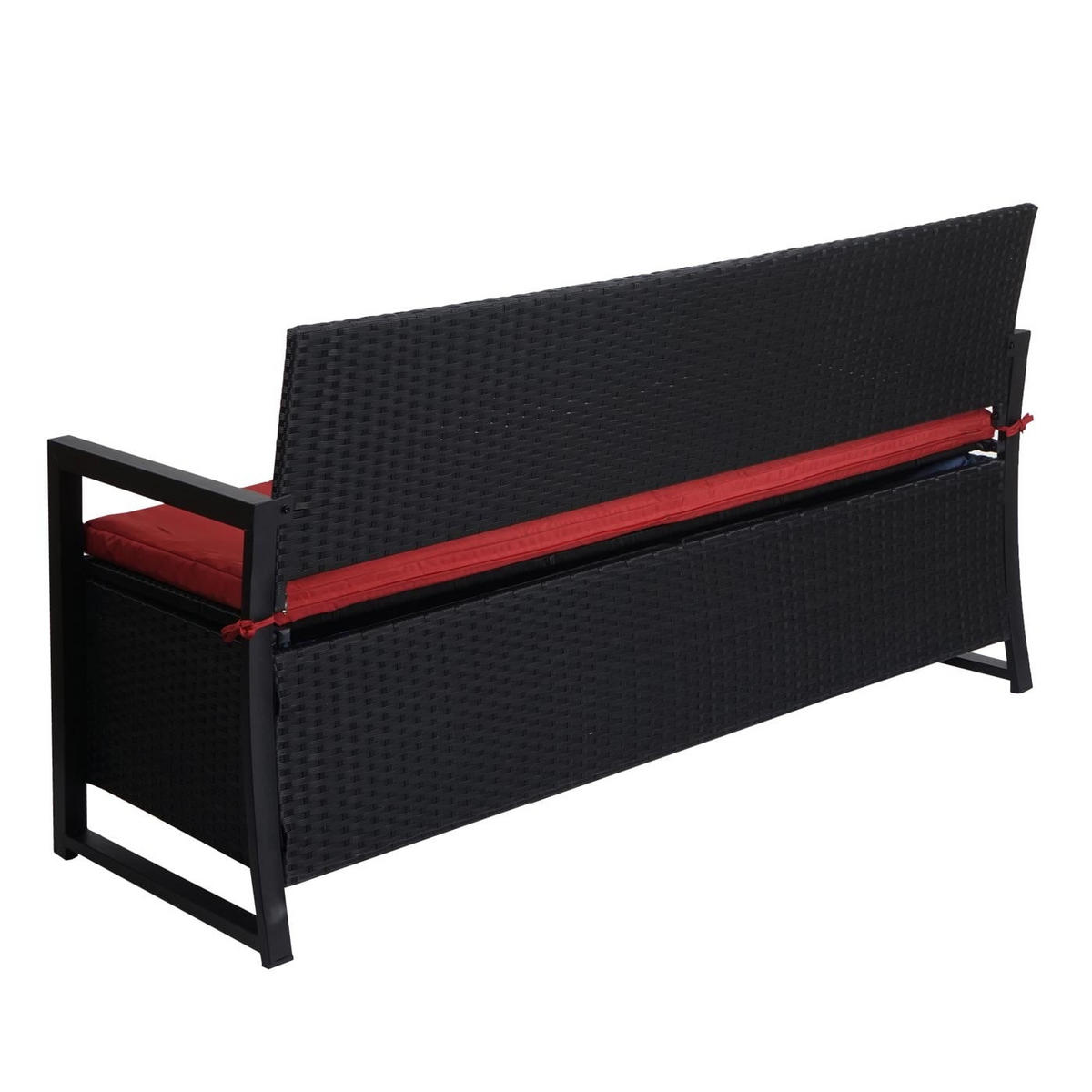 SITZBANK 3er 87x164x57cm Anthrazit/Bordeaux - Anthrazit, Metall (164/87/57cm) - PROREGAL