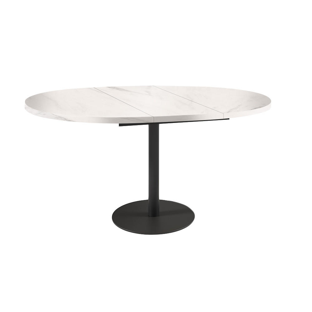 ESSTISCH Borte Bianco Marmor / Schwarz 100/138 / 100 / 76cm - Schwarz/Weiß, Holz/Holzwerkstoff (100/100/76cm) - Feldmann-Wohnen