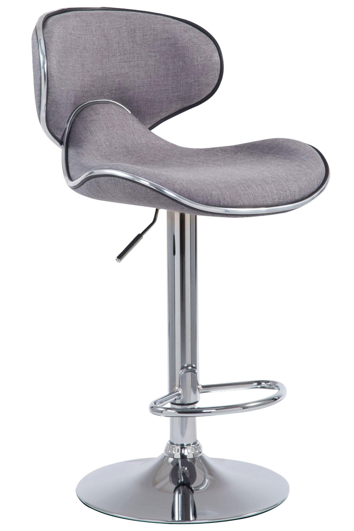 BARHOCKER Stoff hellgrau - Chromfarben/Hellgrau, Textil/Metall (46/88/49cm) - CLP