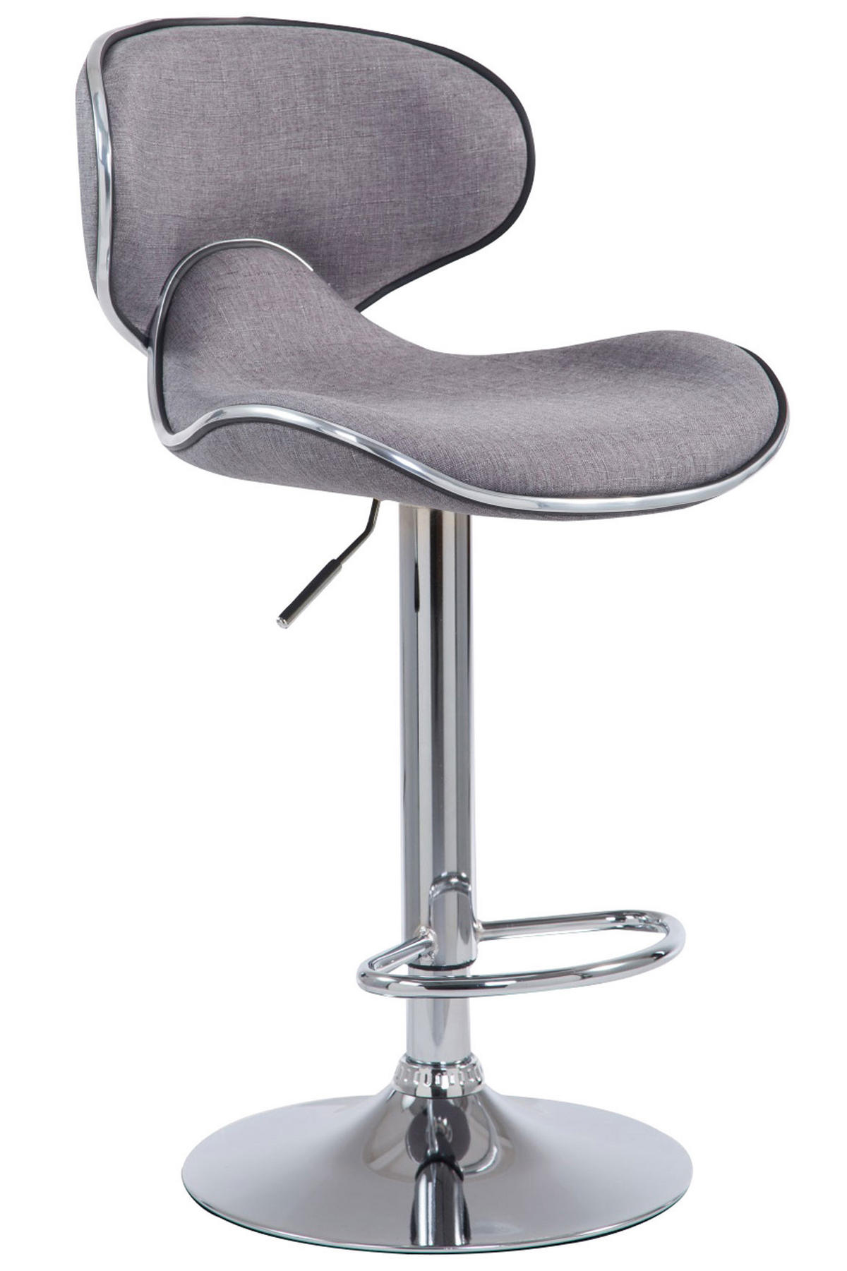 BARHOCKER Stoff hellgrau - Chromfarben/Hellgrau, Textil/Metall (46/88/49cm) - CLP