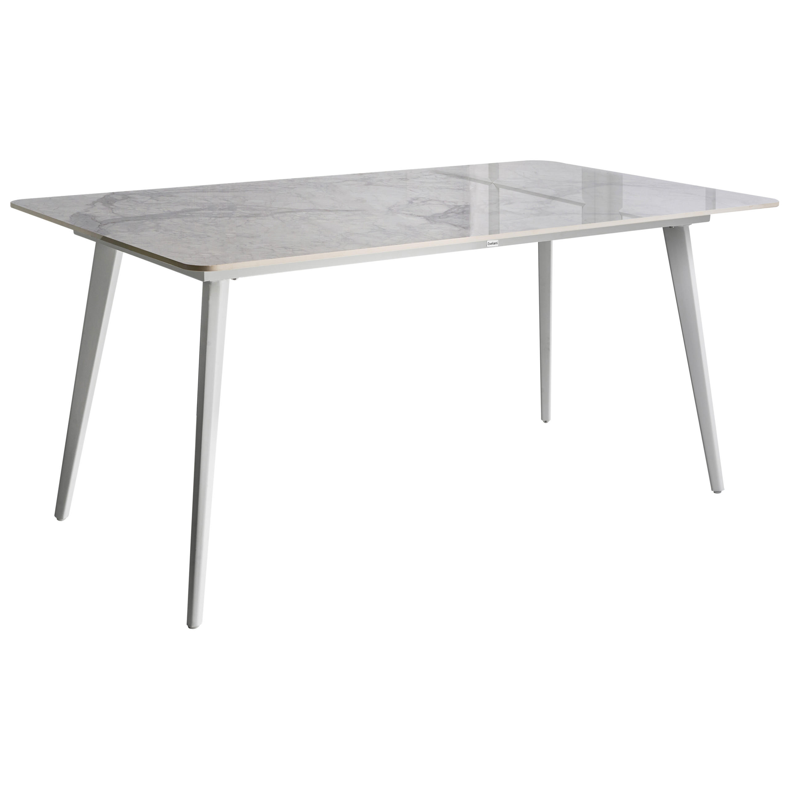 Beliani ZAHRADNÍ STŮL 160/90 cm Kámen Bílý Mramor Rodallo