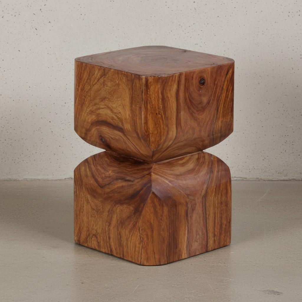 BEISTELLTISCH – Massivholz Natur abgerundete Ecken 30x45x30 cm - Braun, Holz (30/30/45cm) - KADIMA DESIGN