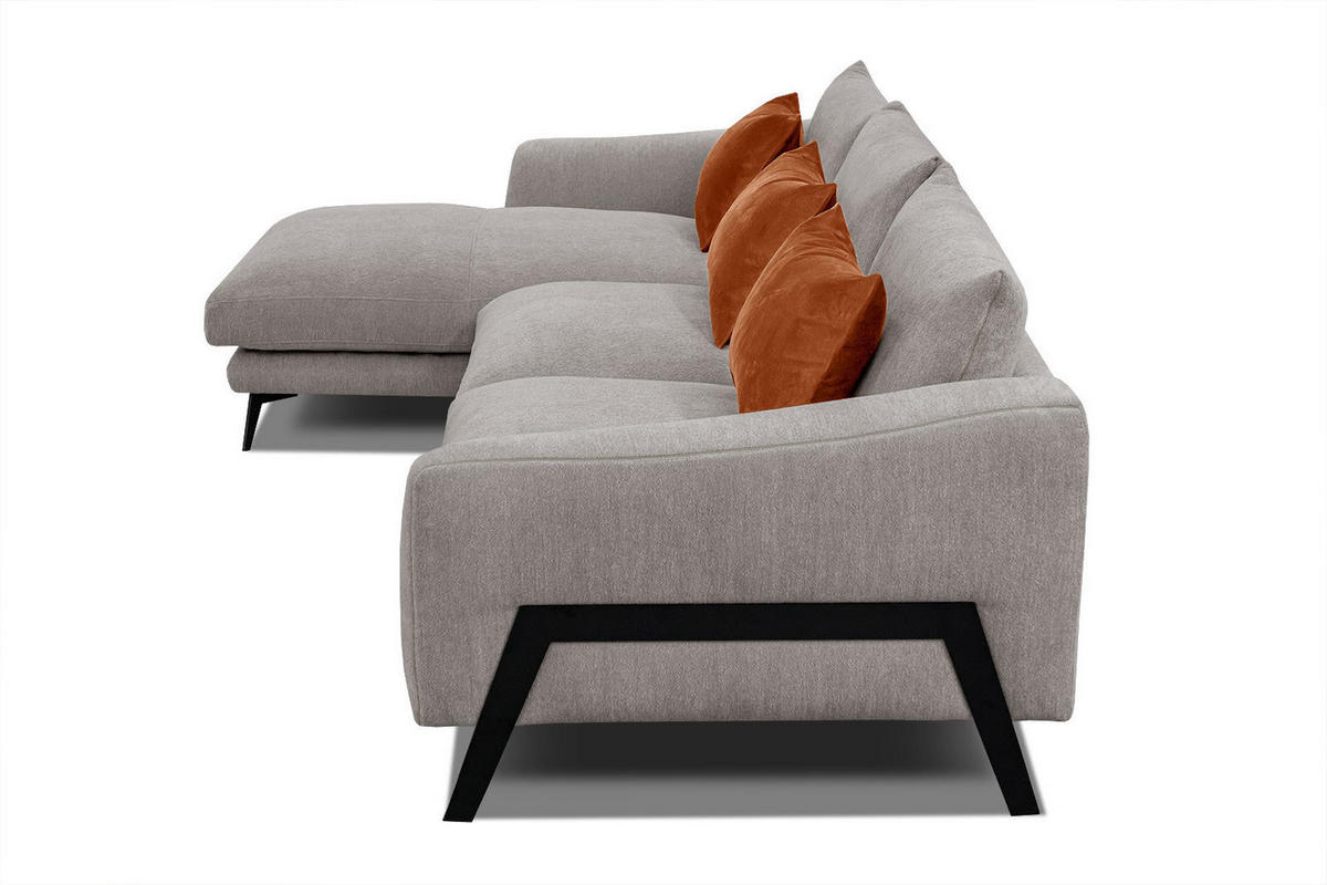 ECKSOFA WINTER 4-Sitzer, taupe - Taupe/Schwarz, Holzwerkstoff/Textil (158/269cm) - Courtois Laville