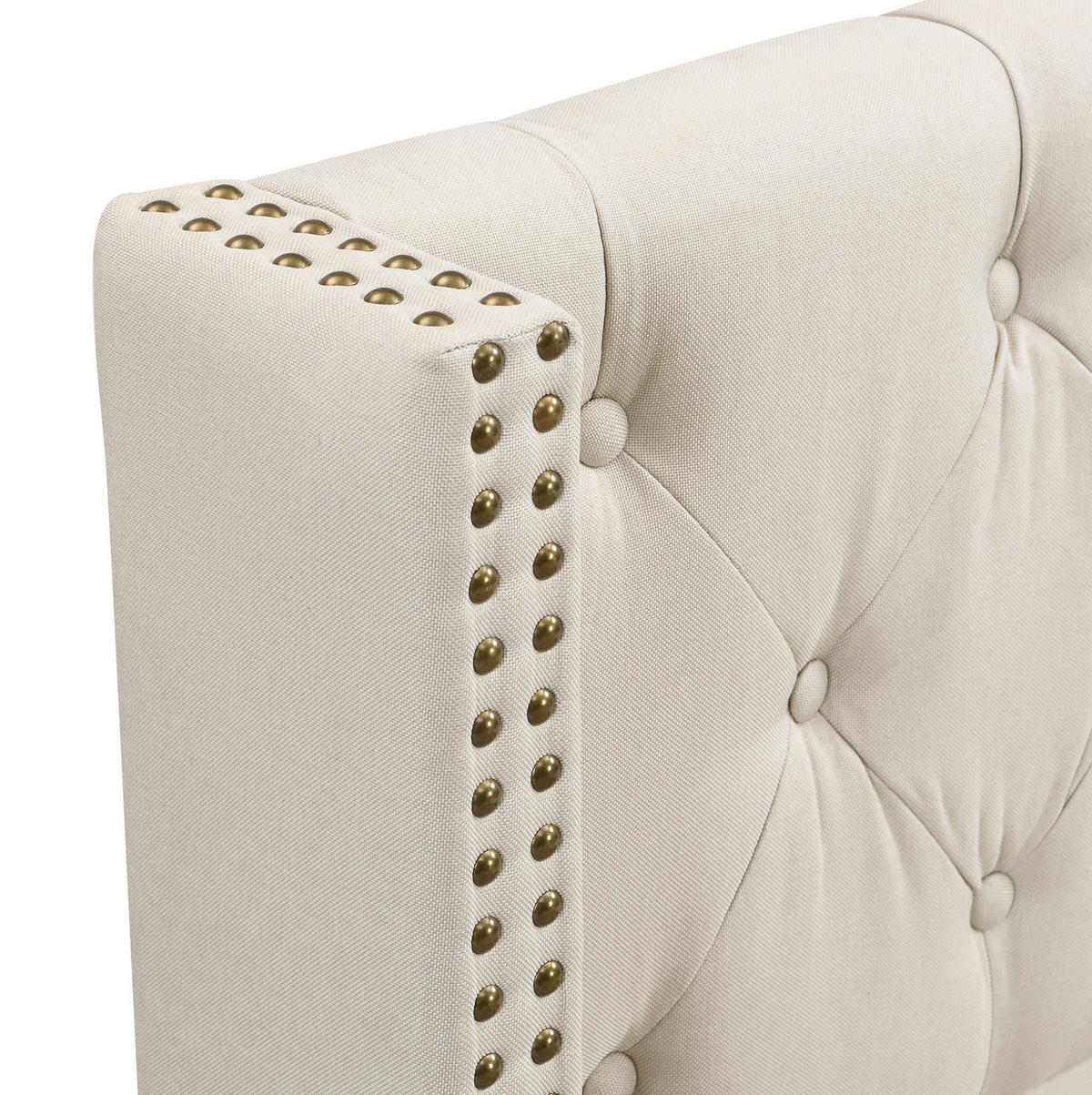 POLSTERBETT 90/200 cm Beige aus Leinen mit Lattenrost - Beige, Textil (90/200cm) - OKMYHOME