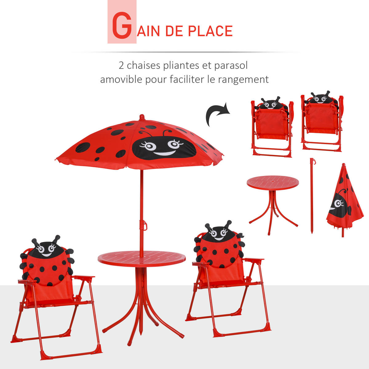 KINDERSITZGRUPPE DE-17504 Rot - Rot, Metall (50/46/50cm) - ComfortXL
