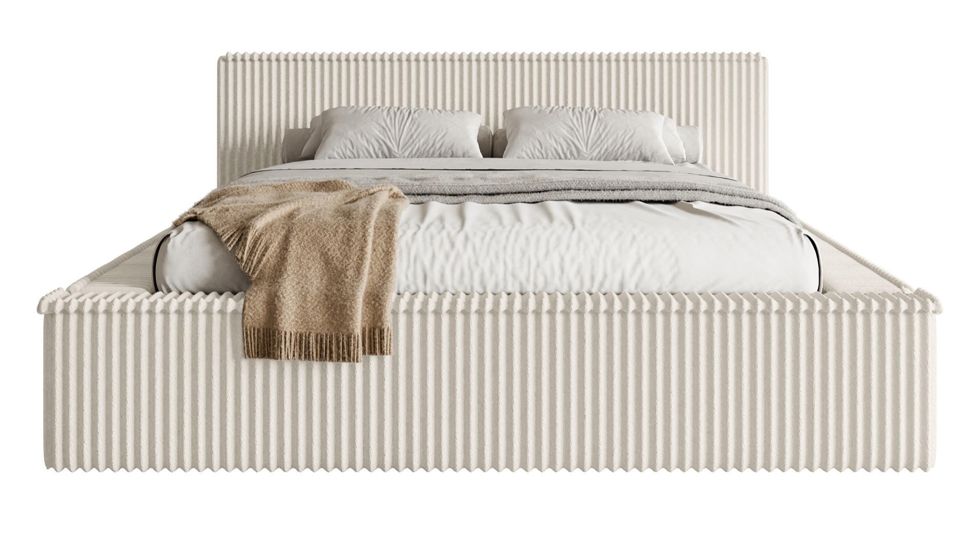 POLSTERBETT AFFOLIO Creme 160x200 cm - Creme/Schwarz, Holz/Textil (160/200cm) - Selsey