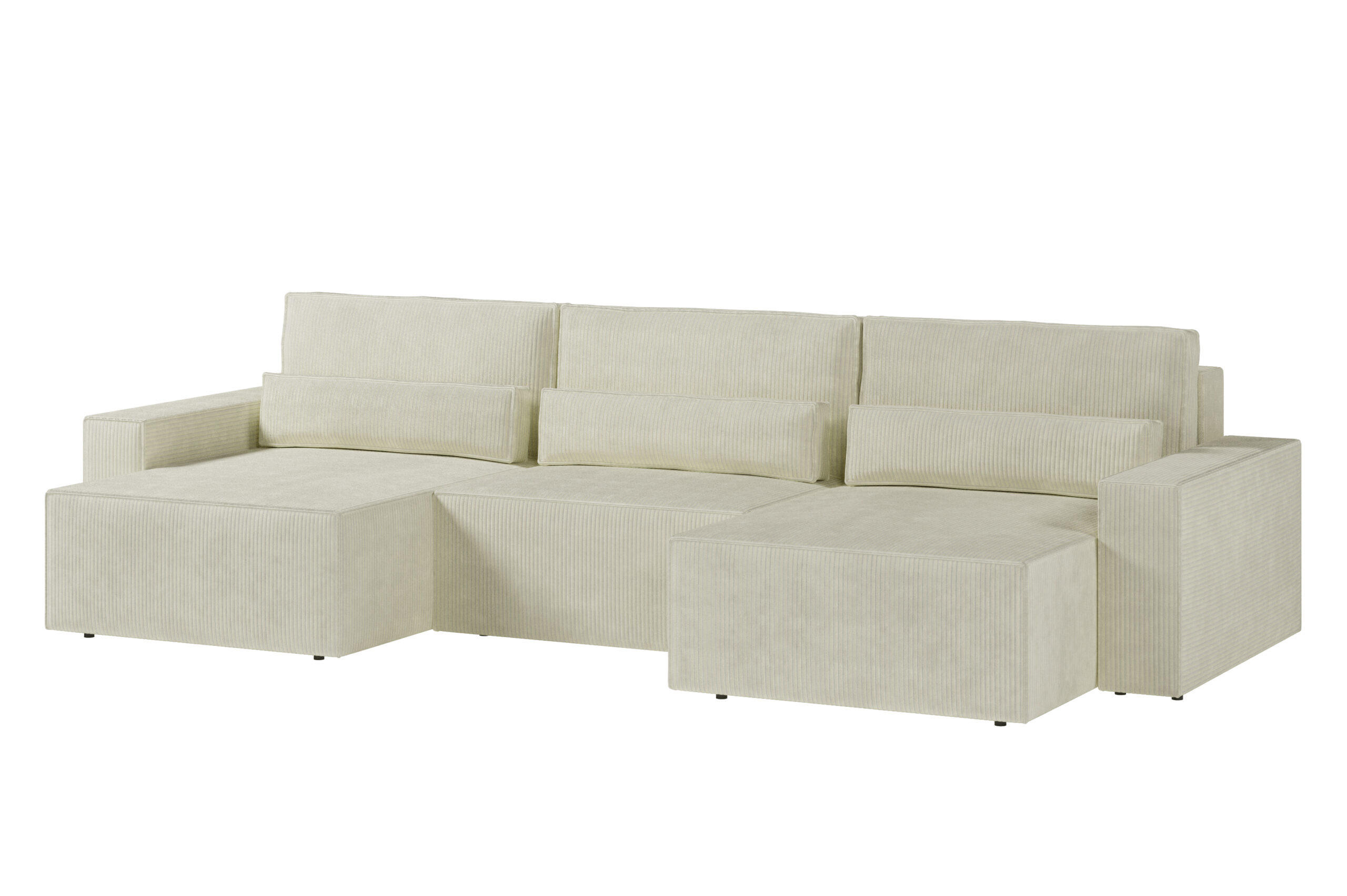 WOHNLANDSCHAFT DENVER U mini - Beige - Poso 105 - Creme, Holzwerkstoff (350/92/162cm) - Möblo