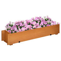 HOCHBEET DE-12123 rechteckig mit 2 Haken, 91/18/16,5 cm Braun - Braun, Holz (91/16.5/18cm) - ComfortXL