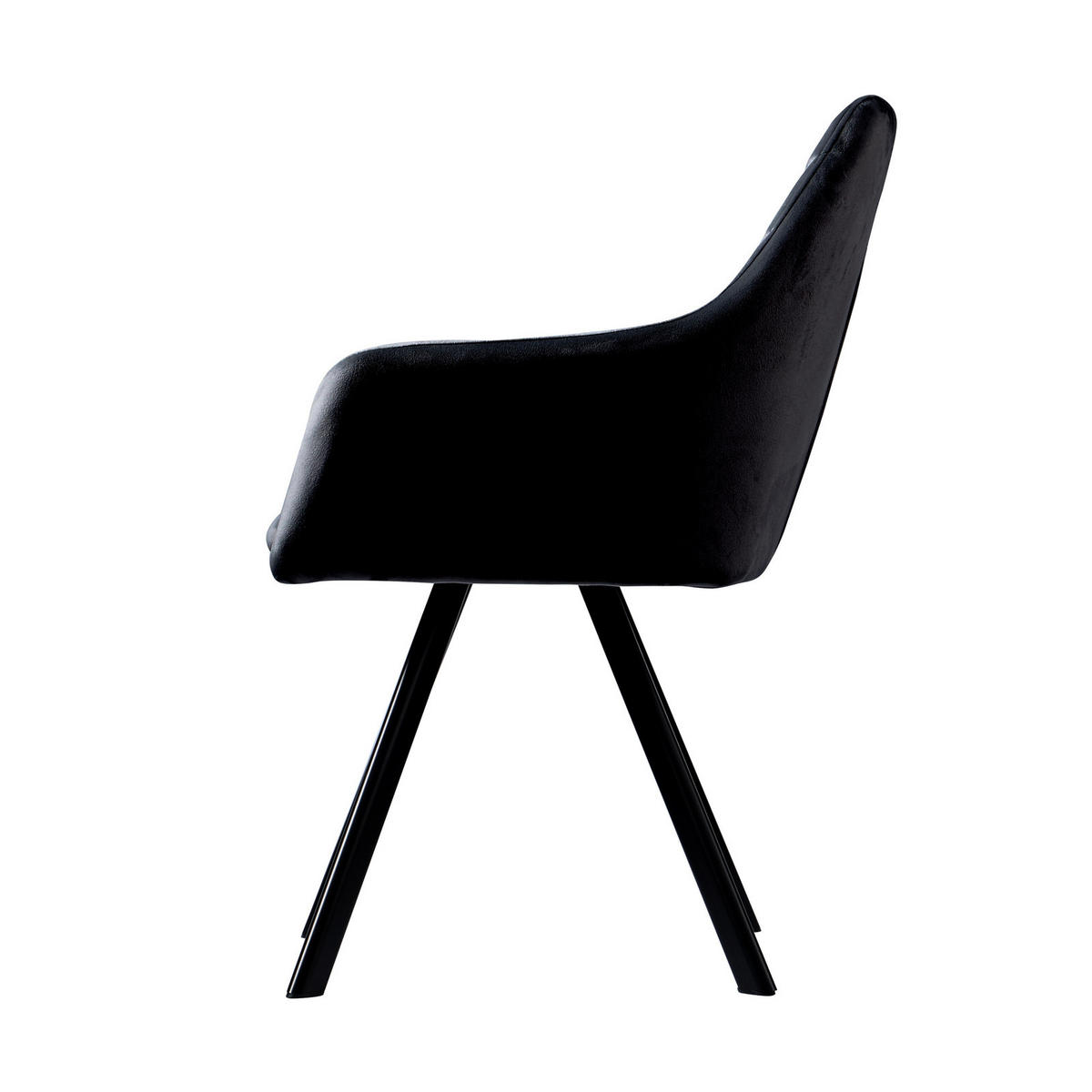 ESSZIMMERSTUHL MASON Samt 2er Set Schwarz - Schwarz, Textil (58/85/60cm) - SVITA