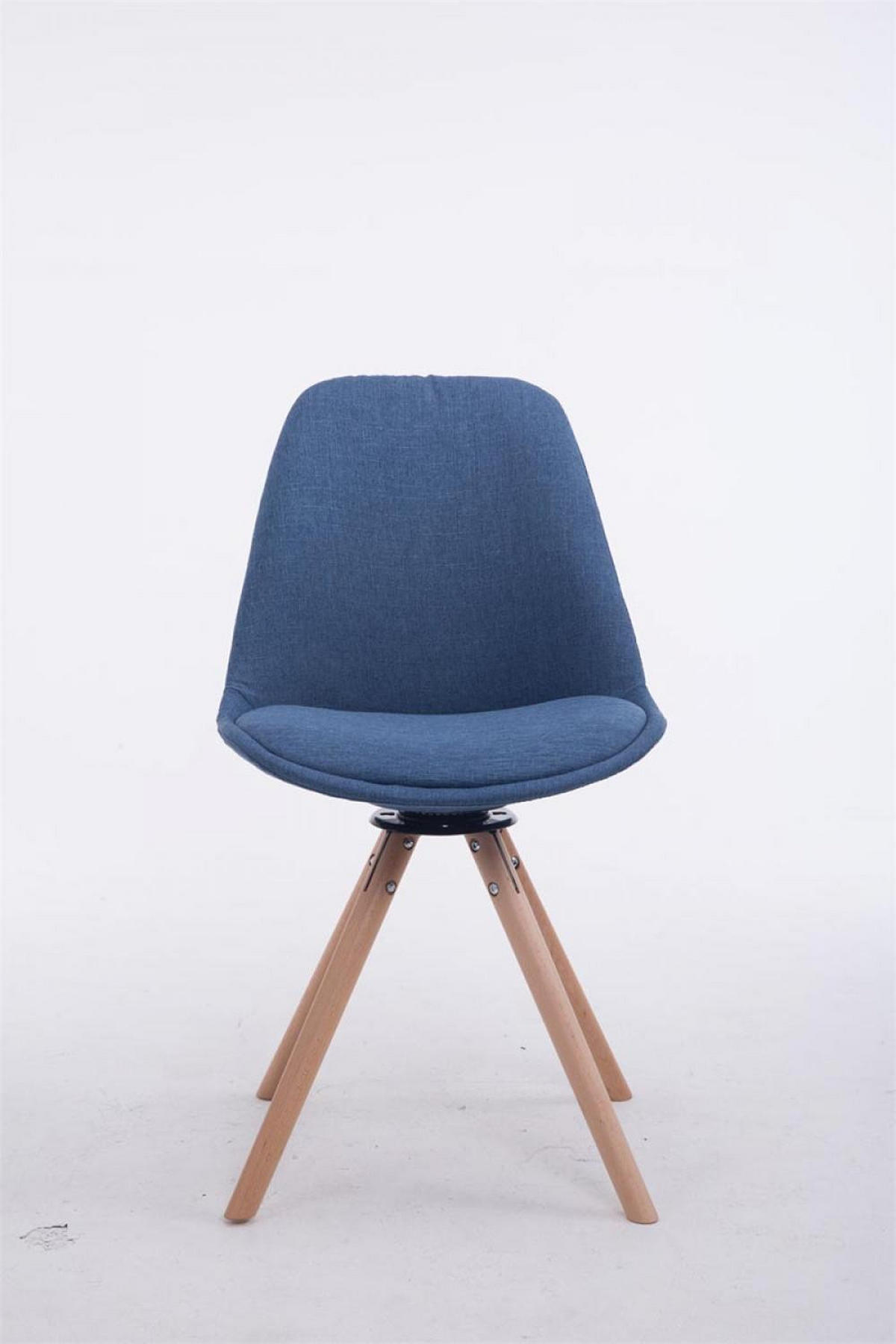 BESUCHERSTUHL Stoff blau - Blau/Eukalyptusholzfarben, Holz/Textil (48/84/56cm) - CLP