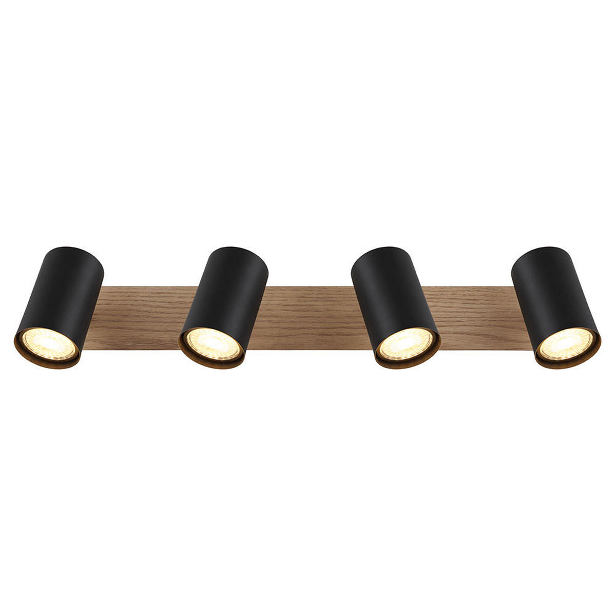 LED DECKENLEUCHTE Linca Holz Schwarz - Schwarz, Metall (50/6/15.1cm) - Globo Lighting
