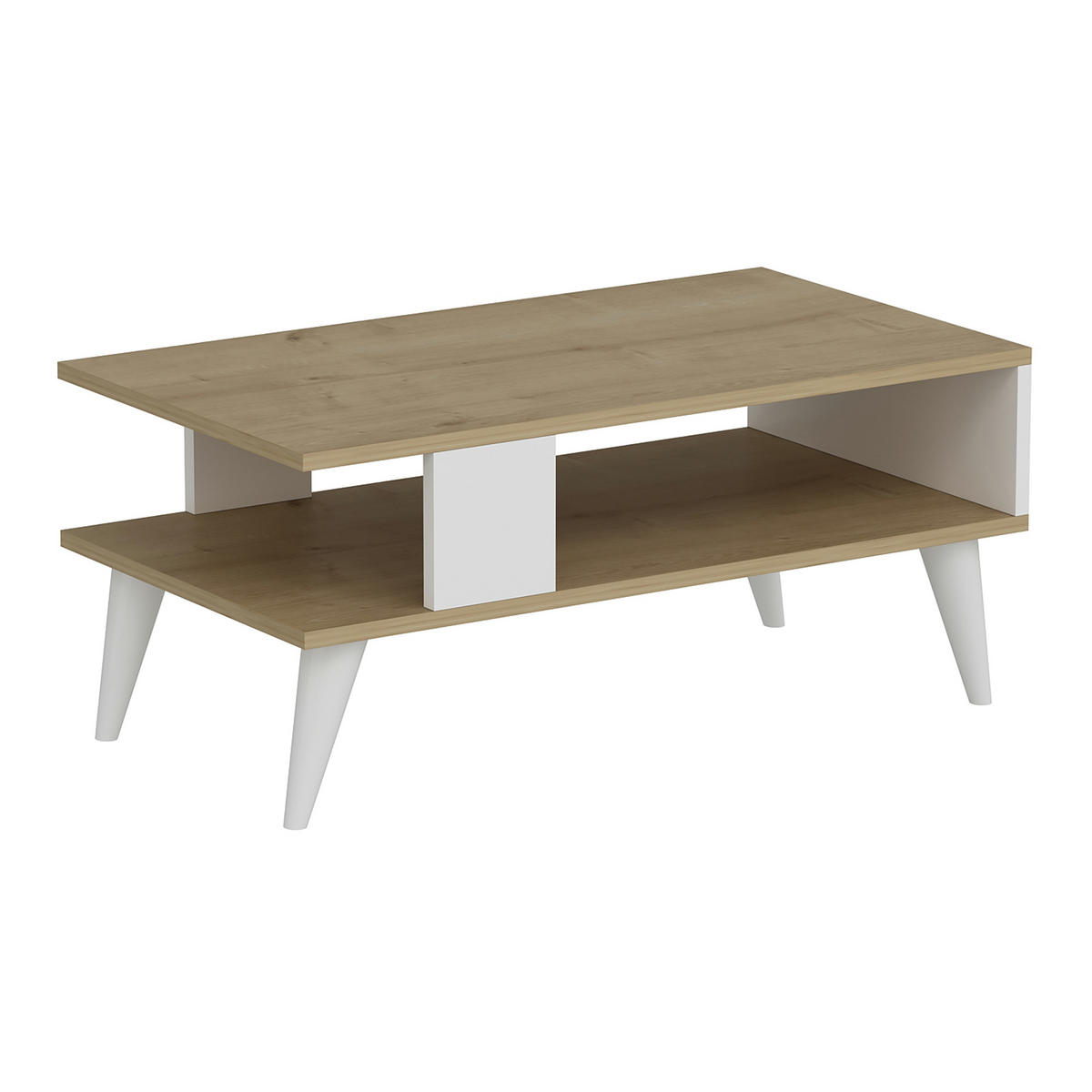 COUCHTISCH Lycksele 90/45/40 - Eichefarben, Holzwerkstoff/Kunststoff (45/90/40cm) - [en.casa]