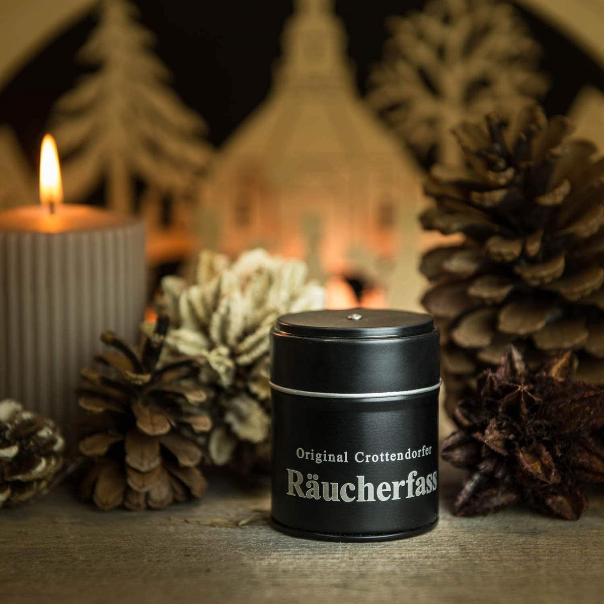 RÄUCHERFASS Zimtapfel - Multicolor, Holz (0.6/1/0.6cm) - Crottendorfer