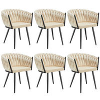 ESSZIMMERSTUHL 6er Set Astano 60 5 x 55 x 75 cm Sand - Sandfarben, Textil (60.5/75/55cm) - tectake