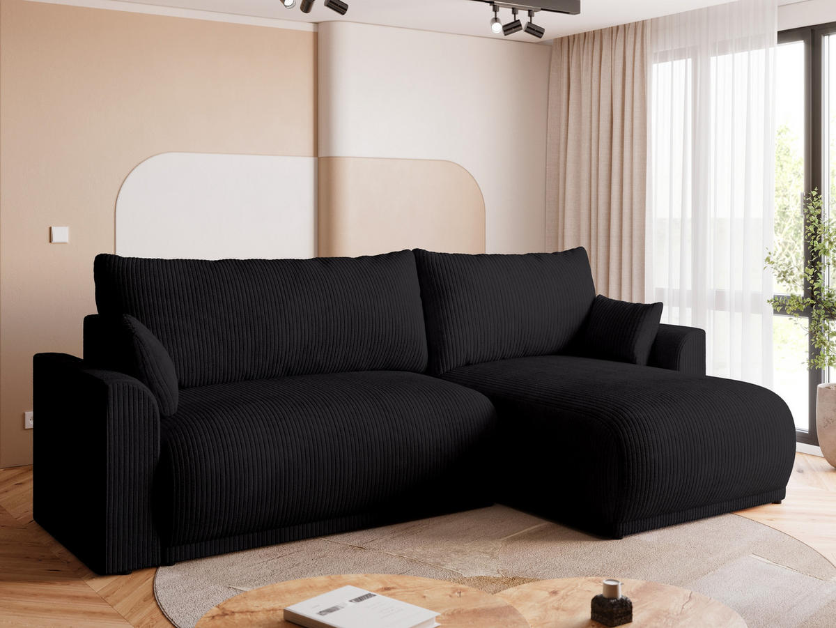 ECKSOFA MORENO mit Schlaffunktion Anthrazit Grau - Anthrazit, Textil (262/160cm) - Bromarkt