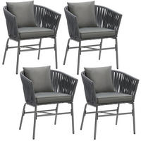 STUHLSET Valeiras,60 x 61 x 77 cm,dunkelgrau/dunkelgrau - Dunkelgrau, Textil (60/77/61cm) - tectake
