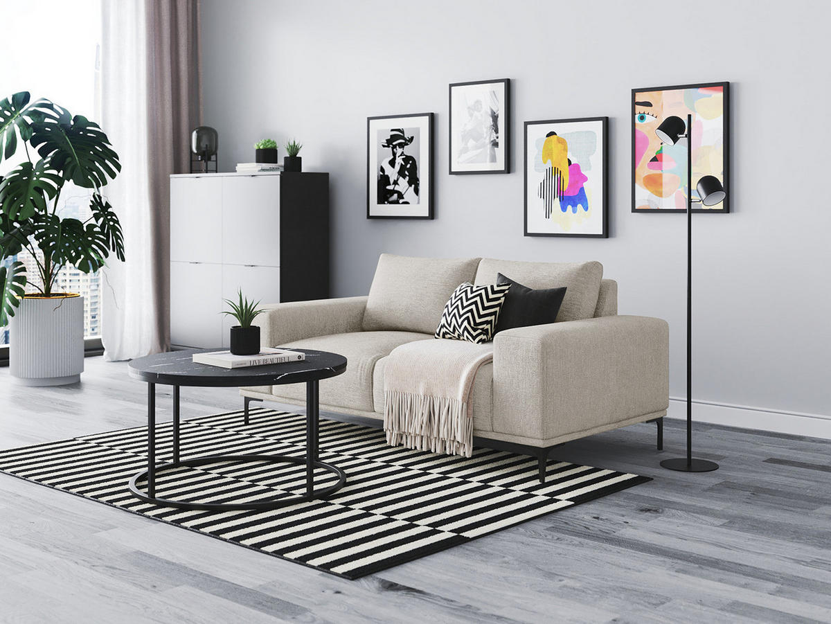 HOME24 2-Sitzer Sofa CONNOLLY - Sandfarben, Textil/Metall (180/78/91cm) - home24