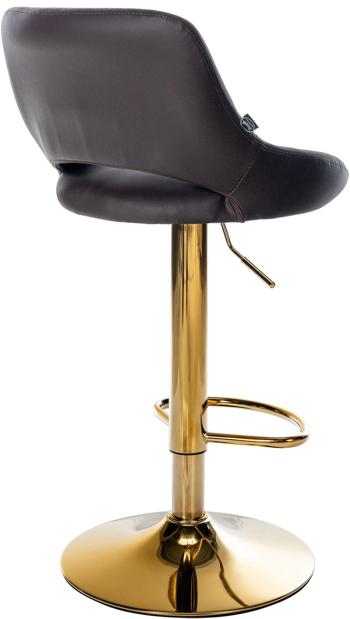 BARHOCKER Lederlook Braun - Goldfarben/Braun, Textil/Metall (47/85/48cm) - CLP