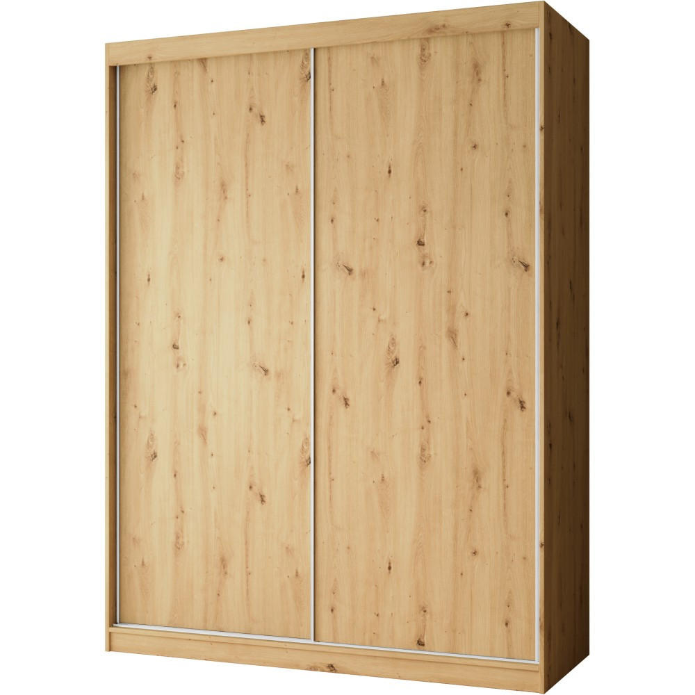 SCHWEBETÜRENSCHRANK Mario 150/216/61 eiche Artisan - Eiche Artisan, Holzwerkstoff (150/216/61cm) - Beautysofa