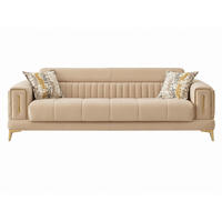 3-SITZER SOFA Arica Beige - Beige, Holzwerkstoff/Kunststoff (247/80/95cm)