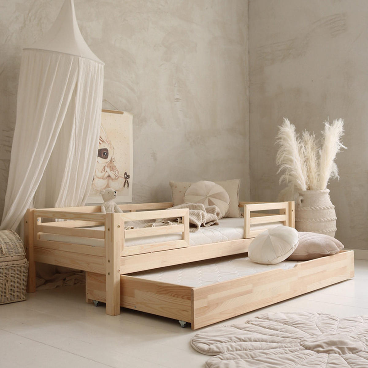 POSTEL 90/190 Myléna Přírodní dřevo - hnědá, dřevo (90/190cm) - Petits-meubles