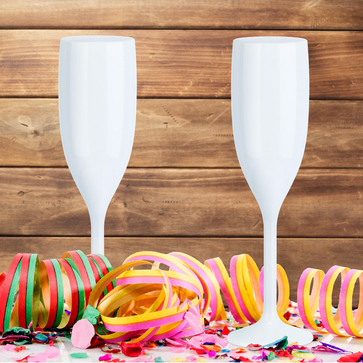 12xSEKTGLÄSER - Weiß, Kunststoff (0.15L) - Relaxdays