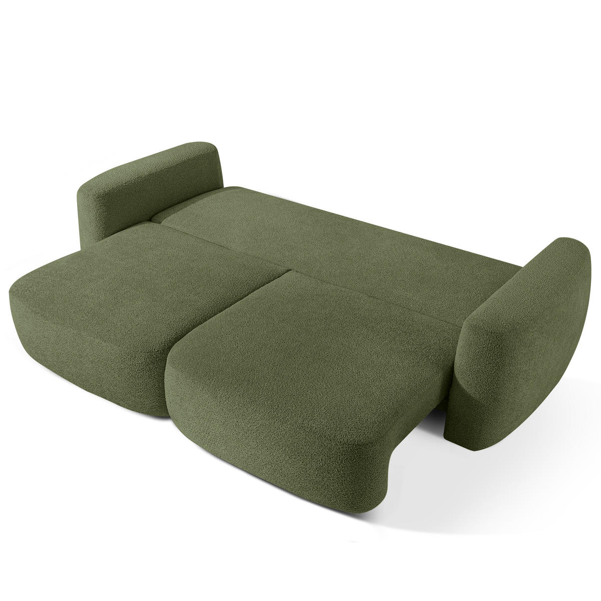 SITZGARNITUR ELOSA - Olivgrün, Holz/Textil (245/85/115cm) - KONSIMO®