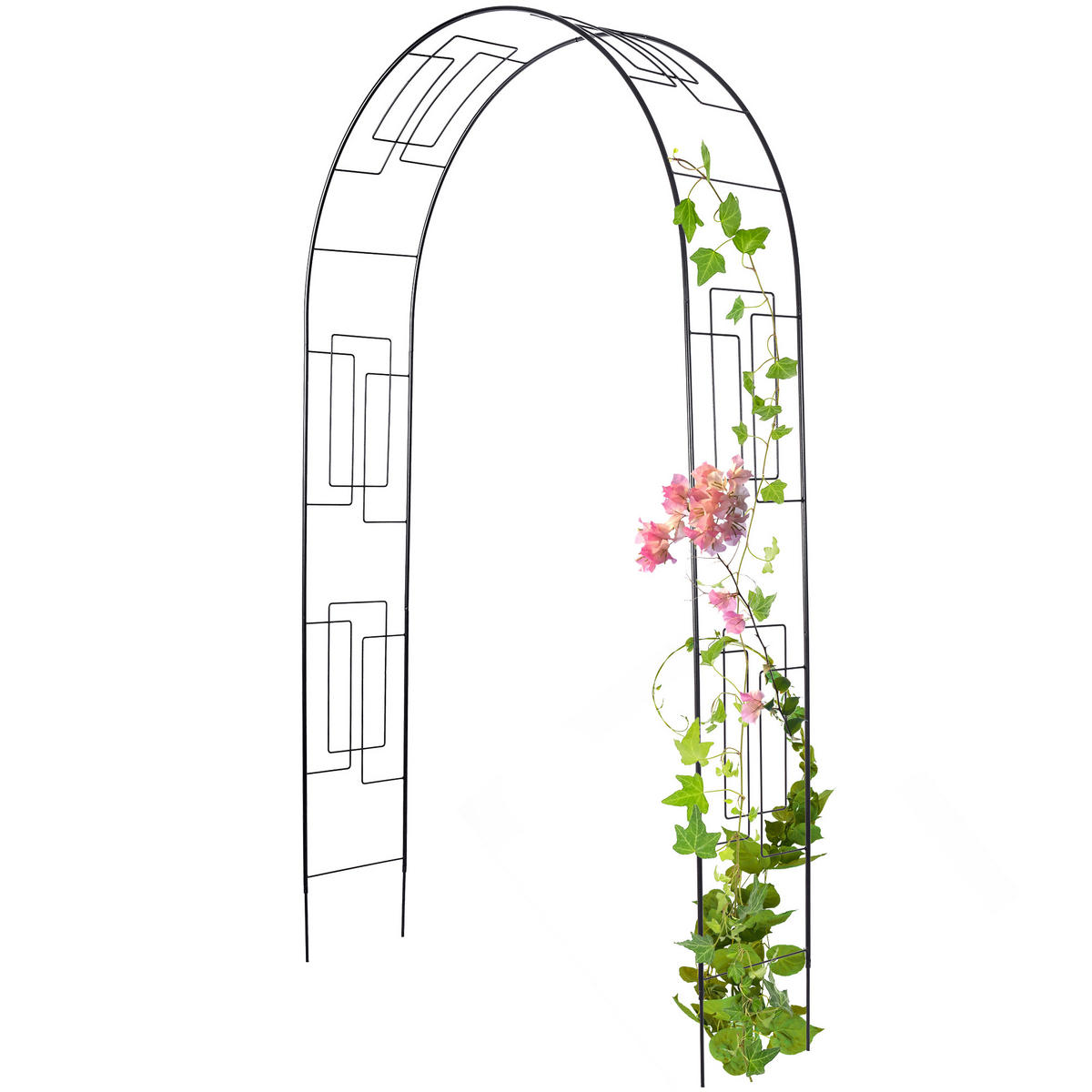 GARTENPERGOLA für Blumen 250 cm, schwarz - Schwarz, Metall (150/250cm) - KADAX