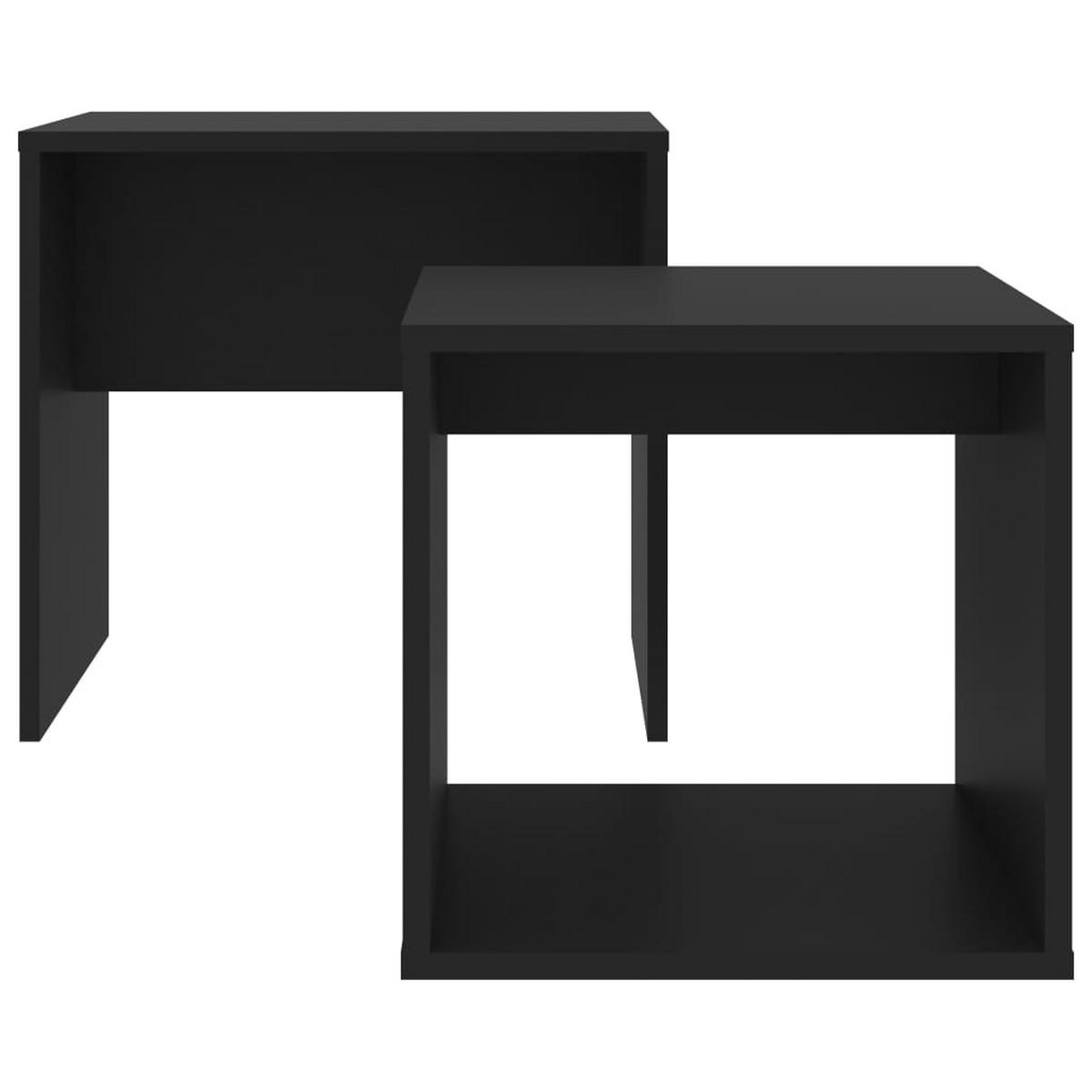 COUCHTISCH-SET Schwarz 48x30x45 cm Holzwerkstoff - Schwarz, Holzwerkstoff (48/30/45cm) - furnicato