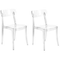 ESSZIMMERSTÜHLEN 2er-Set Kunststoff Transparent Covington - Transparent, Kunststoff (46/80/48cm) - Beliani