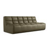 3-SITZER SOFA Kunstleder Grün - Schwarz/Olivgrün, Leder/Kunststoff (210/75/93cm) - Makamii