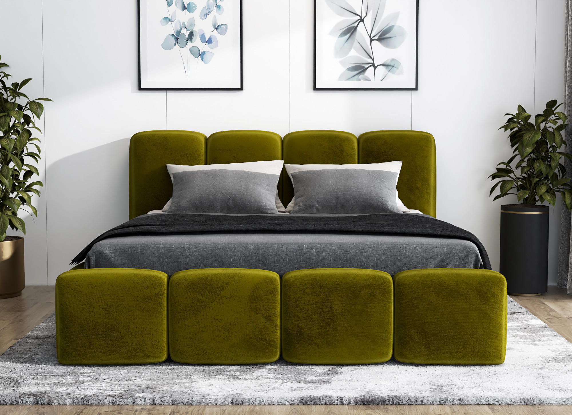 POLSTERBETT DONA 120x200 Olivgrün - Olivgrün, Textil (120/200cm) - A&J MöbelLand