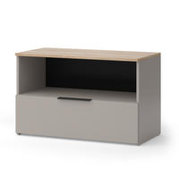 KOMMODE Wido Greige 80 x 50 cm mit 1 geschlossenem Fach - Greige/Sonoma Eiche, Holzwerkstoff (80/50/40cm) - Vicco