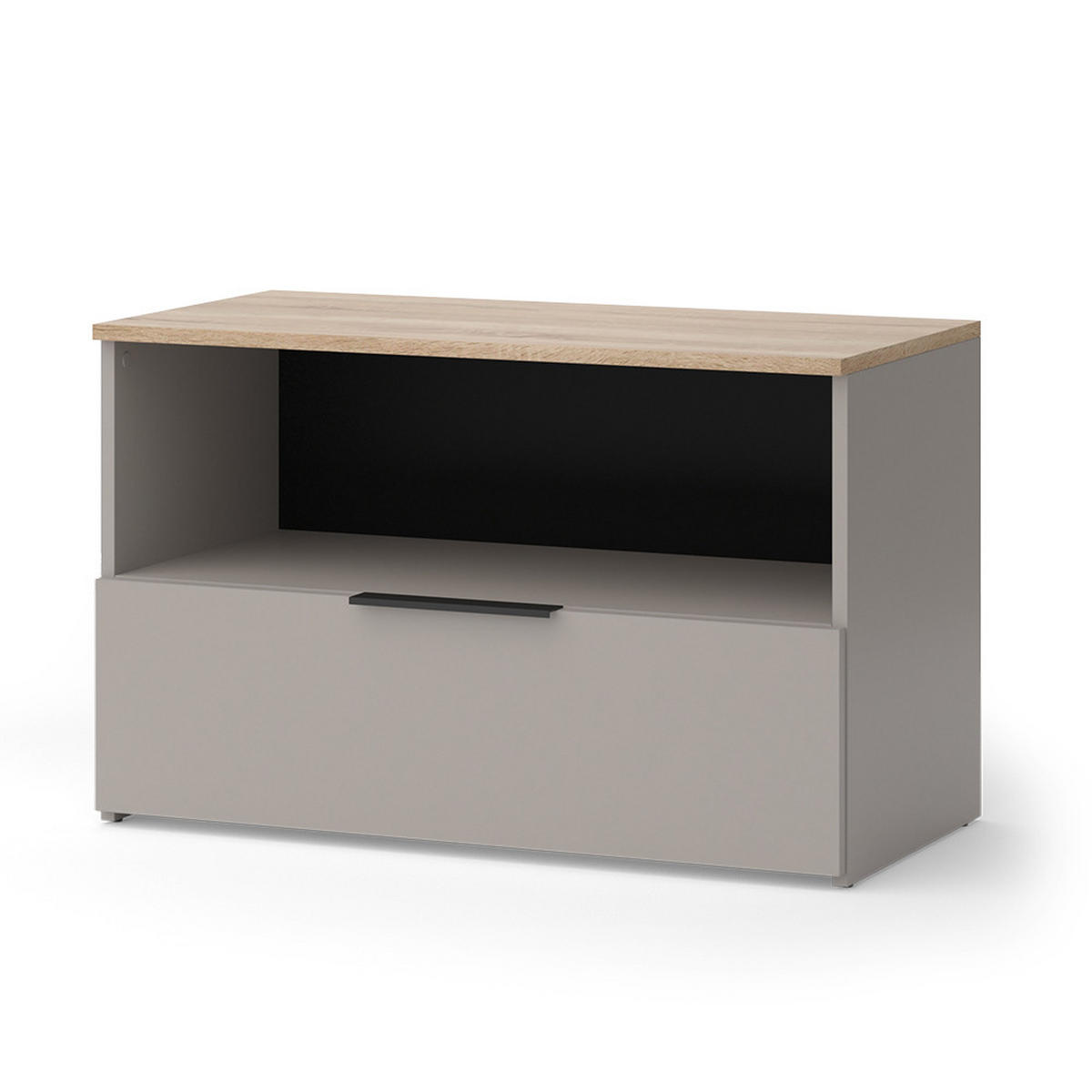 KOMMODE Wido Greige 80 x 50 cm mit 1 geschlossenem Fach - Greige/Sonoma Eiche, Holzwerkstoff (80/50/40cm) - Vicco