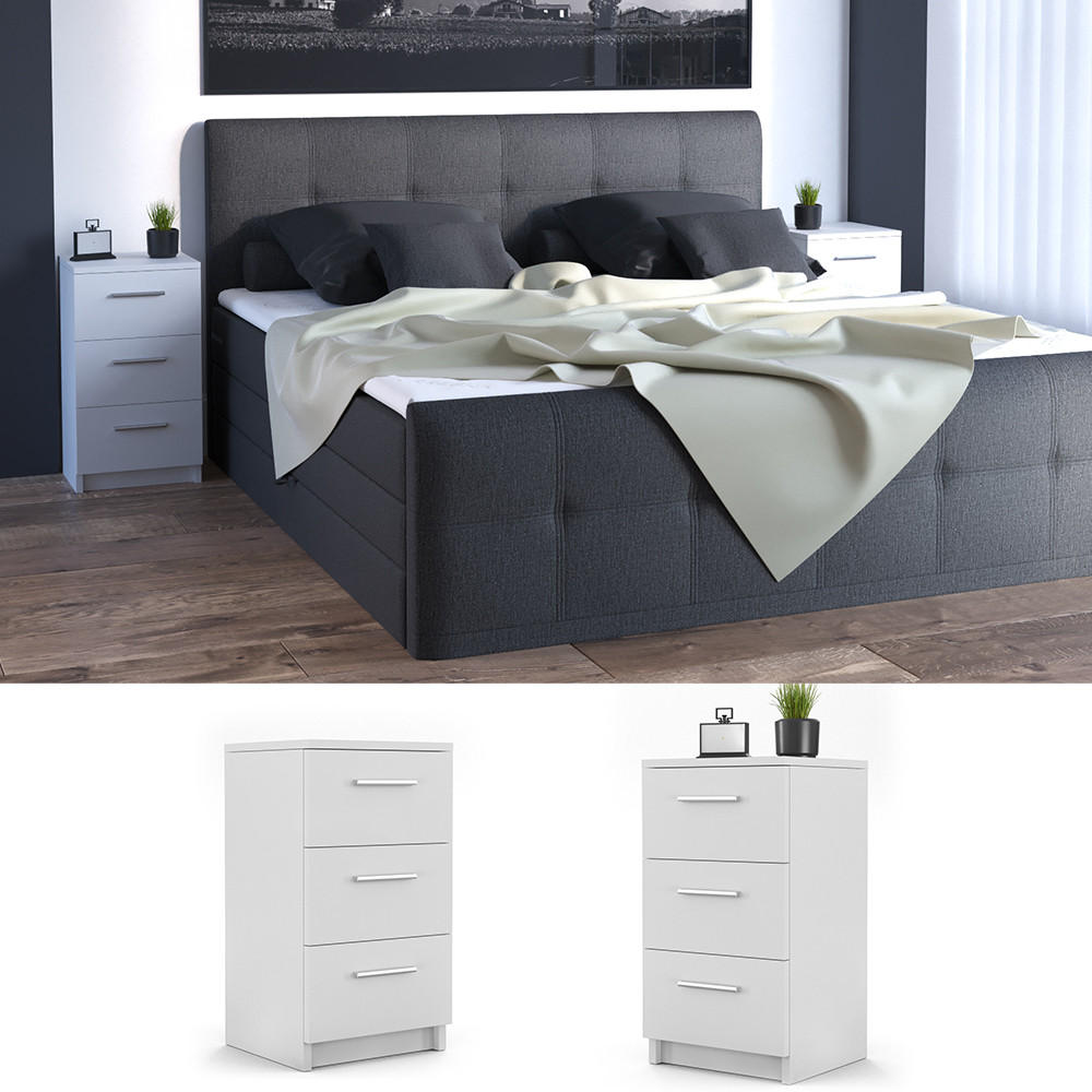 NACHTTISCH Weiß 38 x 66 cm - Weiß, Holzwerkstoff (38/66/35cm) - Vicco