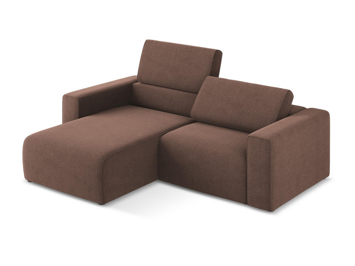 ECKSOFA Links Strukturstoff Stoff Pink - Pink/Hellrosa, Kunststoff/Textil (167/224cm) - Makamii
