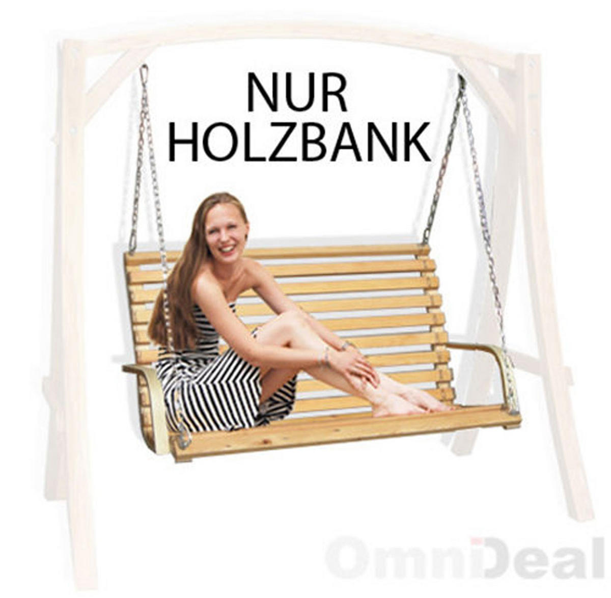 HOLLYWOODSCHAUKEL-BANK bis 260kg, 146/100/70cm, Braun - Braun, Holz (100/70/146cm) - Amanka