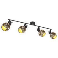 DECKENLEUCHTE Metall Schwarz 4 flammig - Schwarz, Glas (90/12/26cm) - Globo Lighting